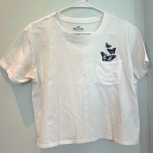 Hollister white butterfly tee.